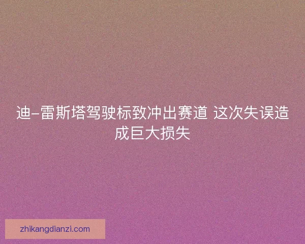 迪-雷斯塔驾驶标致冲出赛道 这次失误造成巨大损失