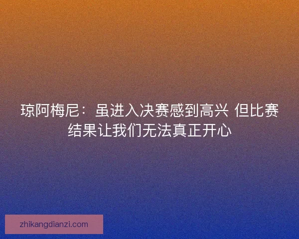 琼阿梅尼：虽进入决赛感到高兴 但比赛结果让我们无法真正开心